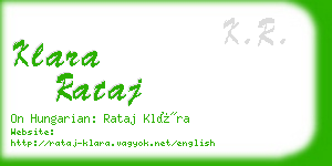 klara rataj business card